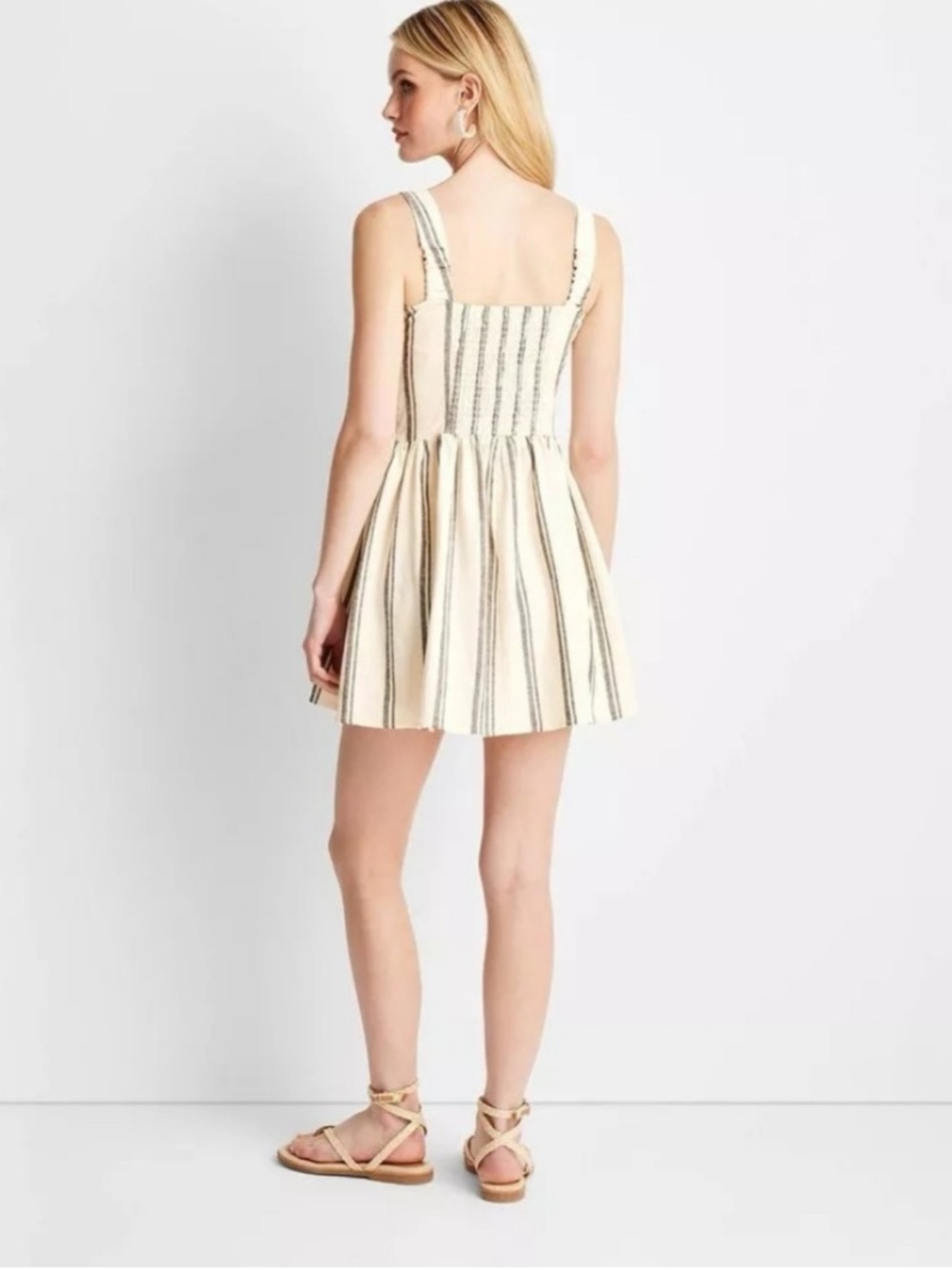 Future Collective Jenee Naylor Linen Blend Corset Mini Dress NWT - Picture 3 of 13